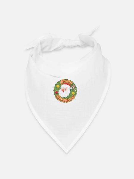 Frohe Weihnachten - Bandana Dreieckstuch - Weiß