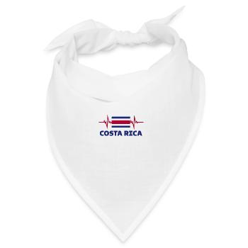 Costa Rica Fußball 2022 Herzschlag Costa Rica - Bandana Dreieckstuch - Weiß - Vorne
