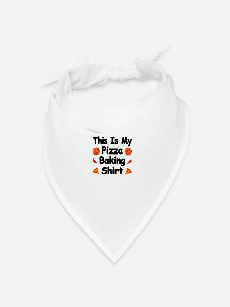 Pizza - Bandana Dreieckstuch - Weiß
