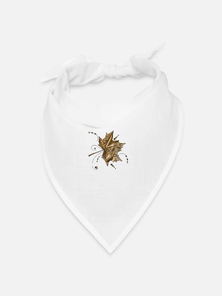 Blatt - Bandana Dreieckstuch - Weiß