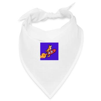 Pixel Hund auf Rakete Pixel Art - Bandana Dreieckstuch - Weiß - Vorne
