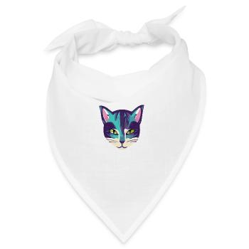 Illustration eines Katzenporträts, Vektor - Bandana Dreieckstuch - Weiß - Vorne