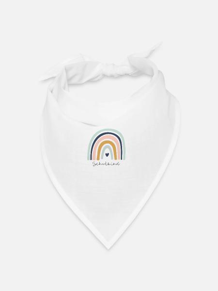 Schulkind Regenbogen - Bandana Dreieckstuch - Weiß