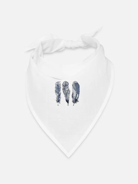 Feder - Bandana Dreieckstuch - Weiß