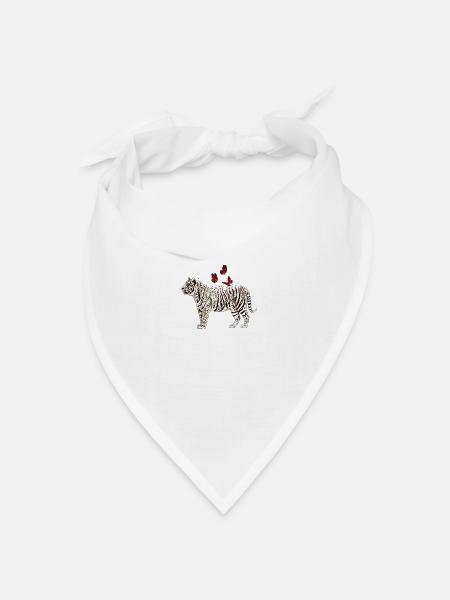 Tiger - Bandana Dreieckstuch - Weiß
