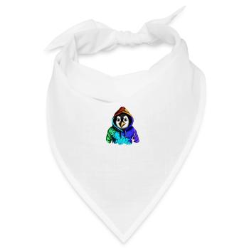 Überraschter Pinguin mit Pullover - Bandana Dreieckstuch - Weiß - Vorne