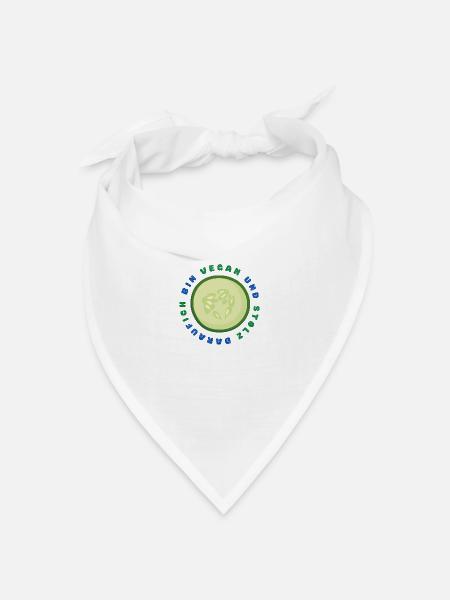 VEGAN UND STOLZ DARAUF - Vegan Pride Design - Bandana Dreieckstuch - Weiß