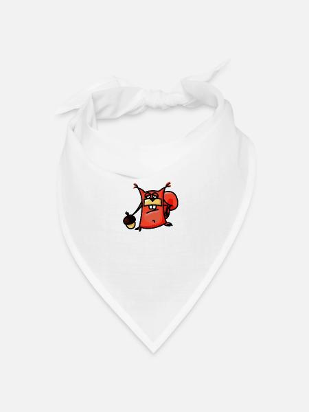 crazy Comic Eichhörnchen - Bandana Dreieckstuch - Weiß
