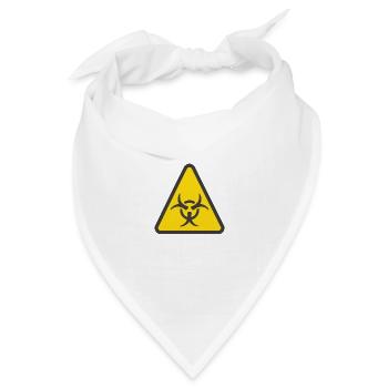 Warnschild Biogefahr gelb - Bandana Dreieckstuch - Weiß - Vorne