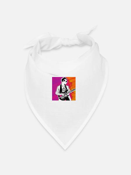 Gitarrist Pop Art - Bandana Dreieckstuch - Weiß