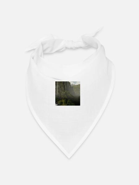 Schöne Landschaft im Nebel - Bandana Dreieckstuch - Weiß