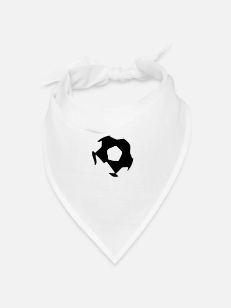 Fußball Soccer - Bandana Dreieckstuch - Weiß