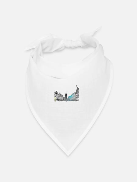 Prinzipalmarkt Münster Westfalen - Bandana Dreieckstuch - Weiß