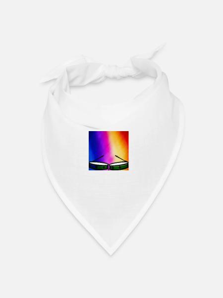 Rainbow Drums - Bandana Dreieckstuch - Weiß