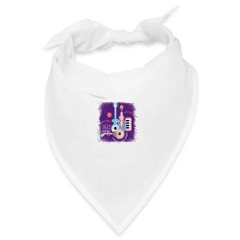 Musik Retro Heavy Metal Hard Rock Punk Vinyl Pop - Bandana Dreieckstuch - Weiß - Vorne