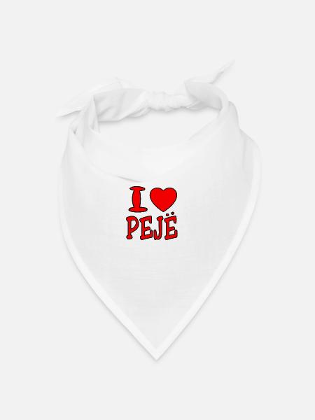 Peja, Kosova, Prizreni, Prishtina, Shiptar - Bandana Dreieckstuch - Weiß