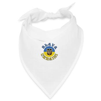 Slava Ukraini - Bandana Dreieckstuch - Weiß - Vorne