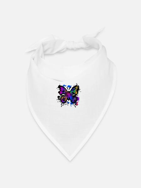 butterfly graffiti - Bandana Dreieckstuch - Weiß