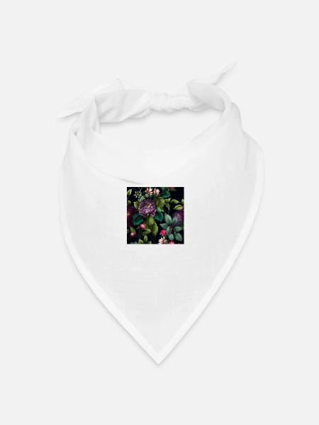 Floral Design 18 - Bandana Dreieckstuch - Weiß
