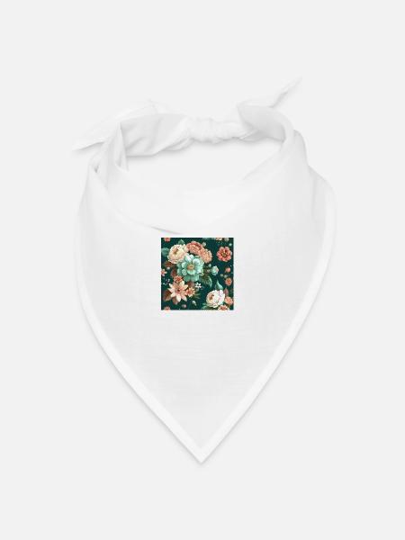 Floral Design 25 - Bandana Dreieckstuch - Weiß