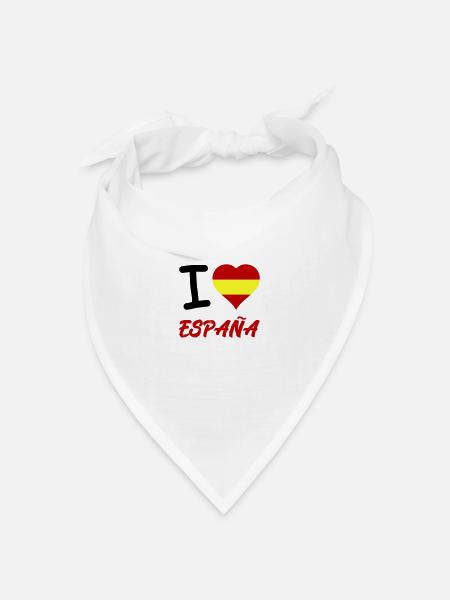 I Love Espana - Bandana Dreieckstuch - Weiß