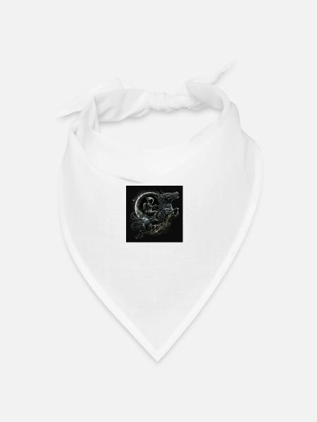 Black astronaut riding xenomorphic alien - Bandana Dreieckstuch - Weiß