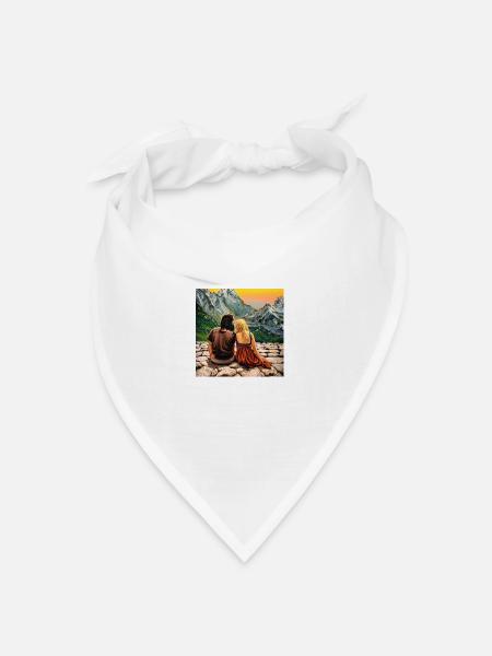 Bergromantik - Bandana Dreieckstuch - Weiß