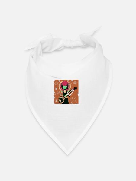 Musik Mädchen - Bandana Dreieckstuch - Weiß