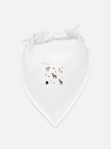 Tiere in den Bergen - Bandana Dreieckstuch - Weiß