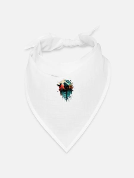 Krähenschwarm - Bandana Dreieckstuch - Weiß