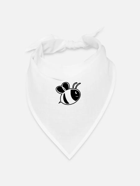 Biene - Bandana Dreieckstuch - Weiß