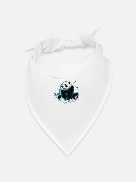 Panda - Bandana Dreieckstuch - Weiß