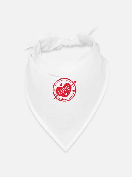 Liebe - Bandana Dreieckstuch - Weiß