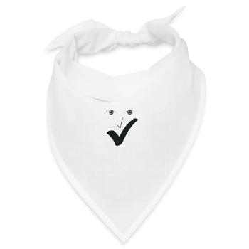 Feines Lächeln Feines Gesicht A02. - Bandana Dreieckstuch - Weiß - Vorne