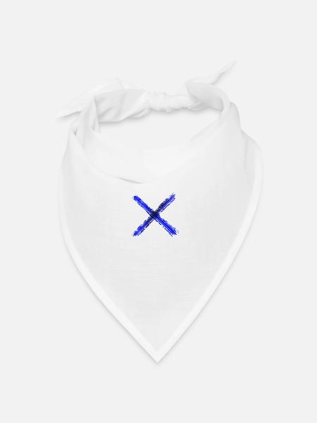 Kreuz blau - Bandana Dreieckstuch - Weiß