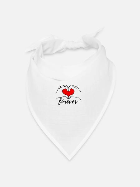 Love forever - Bandana Dreieckstuch - Weiß