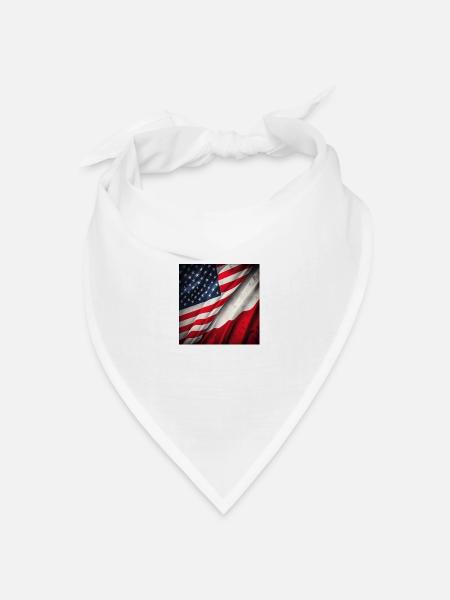 USA and Poland - Bandana Dreieckstuch - Weiß