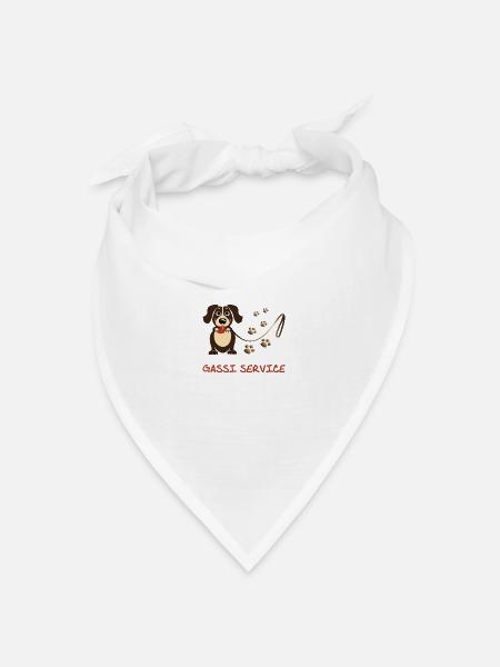 Gassi Service - Bandana Dreieckstuch - Weiß