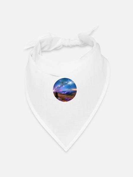 Galaxie Digital Art - Bandana Dreieckstuch - Weiß