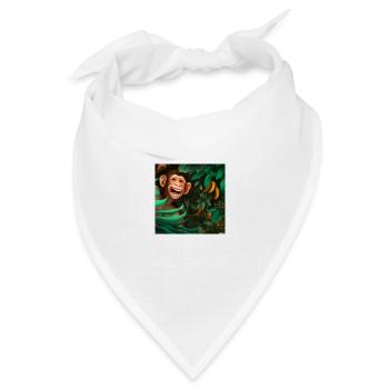Ein lachender Affe im Urwald - Bandana Dreieckstuch - Weiß - Vorne