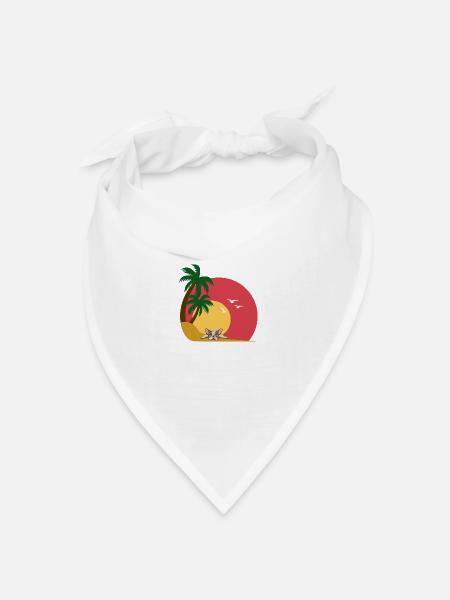 Urlaubsreif - Bandana Dreieckstuch - Weiß