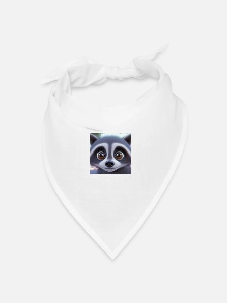 Niedlicher Waschbär - Bandana Dreieckstuch - Weiß