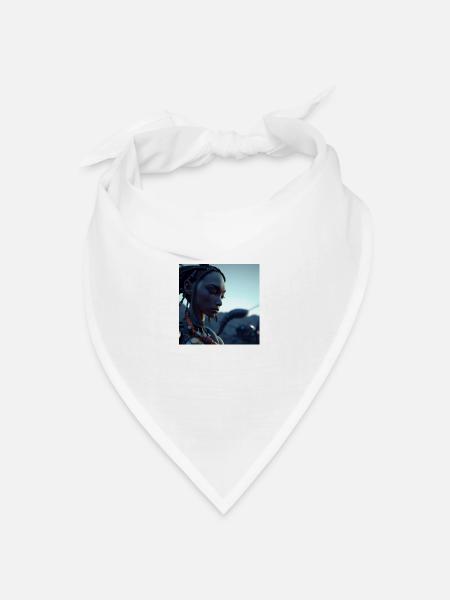 Krieger einer Cyber-Punk-Welt - Bandana Dreieckstuch - Weiß