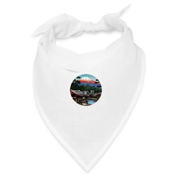 Mount Fuji in Digital Art - Bandana Dreieckstuch - Weiß - Vorne