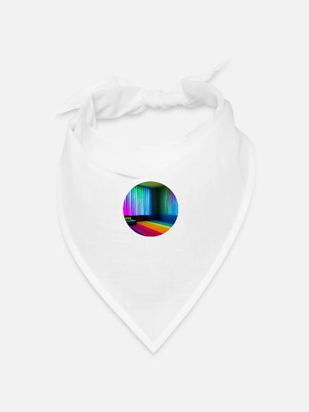 Liminal Space Digital Art - Bandana Dreieckstuch - Weiß