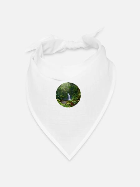 Wasserfall im Regenwald - Bandana Dreieckstuch - Weiß