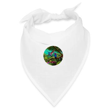 Kolibris im Regenwald in Digital Art - Bandana Dreieckstuch - Weiß - Vorne