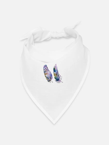 Feder - Bandana Dreieckstuch - Weiß