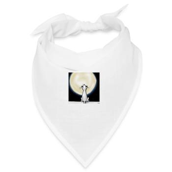cat on moon - Bandana Dreieckstuch - Weiß - Vorne