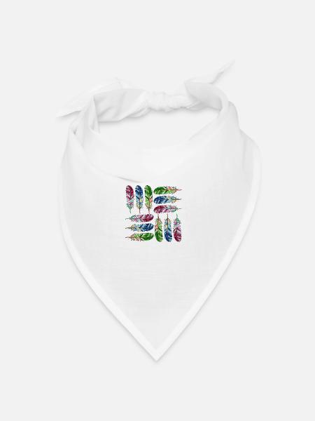 Feder - Bandana Dreieckstuch - Weiß